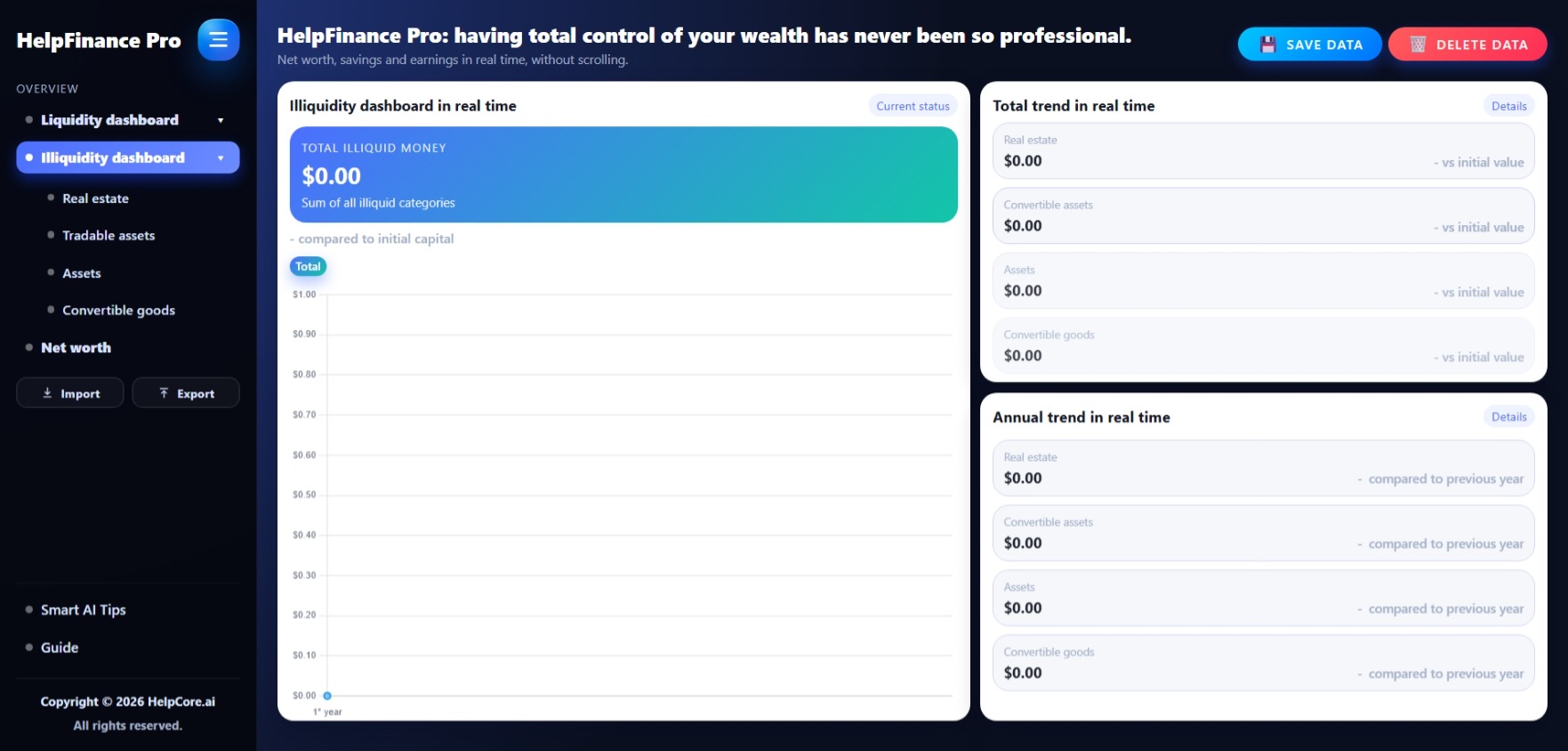 HelpFinance Pro - Dashboard illiquidita