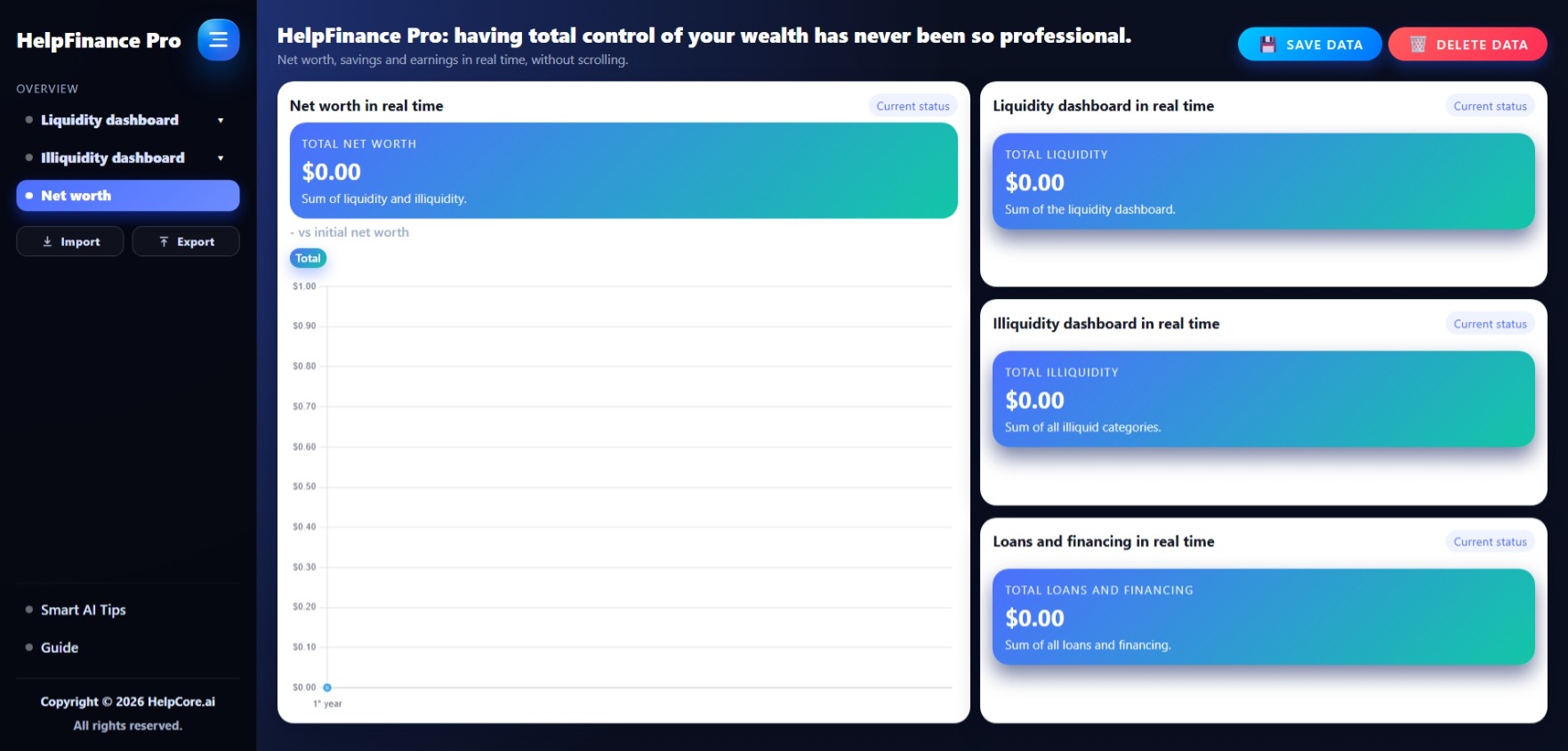 HelpFinance Pro - Patrimonio netto